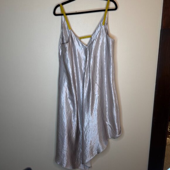 Floreat Loved By Anthropologie Women Metallic Silver Asymmetrical Dress - Picture 3 of 7